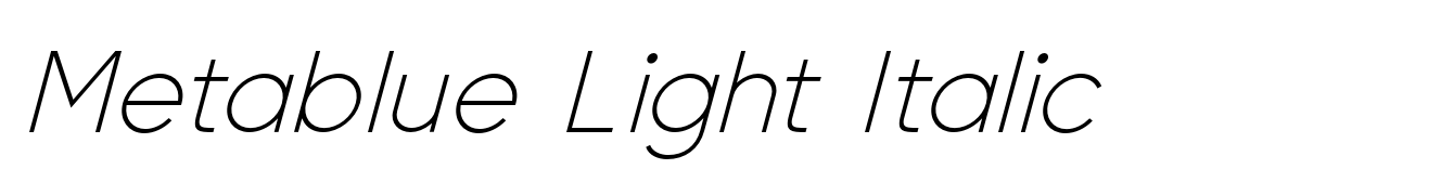 Metablue Light Italic